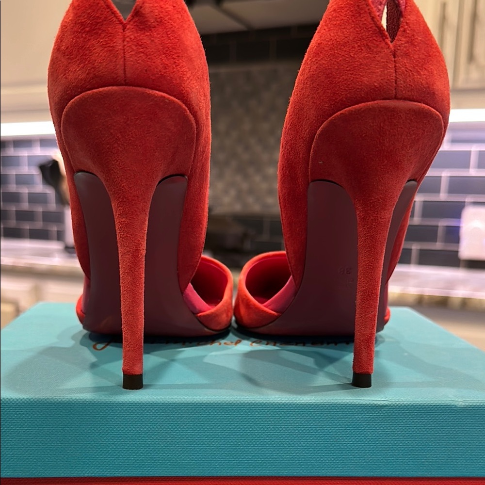 Jean-Michel Cazabat "Ella" D'Orsay Pumps - Coral - size 38 (7 1/2) - NIB - Picture 8 of 9